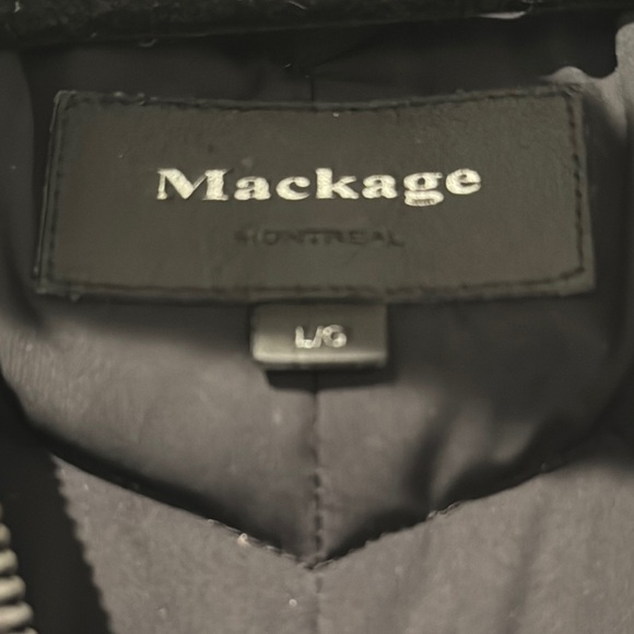 Mackage Women's Black Puffer Jacket with Fur Hood - Picture 2 of 8